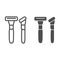 Safety razor line and glyph icon. Cutter illustration isolated on white. Shaving razors outline style design, designed