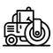 Safety road roller icon, outline style