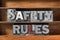 Safety rules tray