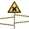 Safety sign. Caution - danger Harmful to health allergic irritant substances. Barrier tape. Vector illustrations