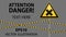 Safety sign. Caution - danger Harmful to health allergic irritant substances. Barrier tape. Vector illustrations