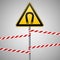 Safety sign. Caution - danger Magnetic field. Barrier tape. Vector illustrations