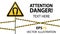 Safety sign. Caution - danger Magnetic field. Barrier tape. Vector illustrations