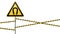 Safety sign. Caution - danger Magnetic field. Barrier tape. Vector illustrations