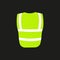 Safety vest back with fluorescent reflectors, yellow jacket in flat