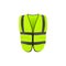 Safety vest in front with visible fluorescent reflective elements isolated