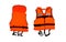 Safety Vest photo in orange on a white background