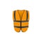 Safety vest with visible reflecting construction, yellow jacket for emergency