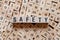 Safety word written on wood block