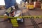 Safety workplace yellow striped caution tape warning sign barricade exclusion zone