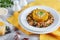 Saffron creamy risotto with fried porcini