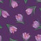 Saffron flowers seamless pattern 01