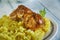 Saffron Risotto with Crispy Pork