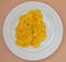 Saffron risotto in a dish