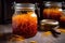 saffron stigmas stored in a vintage glass jar