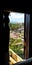 Safranbolu houses and hill panorama from window