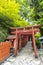 Saga, Japan - May 1, 2019 -  Torii (Japanese red wooden gate) of  Yutoku Inari Shrine  is the third largest of Japanese