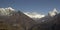 Sagarmatha National Park. Panorama with Everest and Ama Dablam.