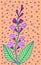 Sage - floral illustration. colorful plant drawing. Graphic psychedelic multicolored line art. Vector artwork