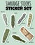 Sage smudge sticks hand-drawn sticker set. Herb bundles label collection