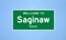 Saginaw, Texas city limit sign. Town sign from the USA.