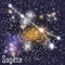 Sagitta Constellation with Beautiful Bright Stars on the Background of Cosmic Sky Vector Illustration