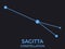 Sagitta constellation. Stars in the night sky. Cluster of stars and galaxies. Constellation of blue on a black background. Vector