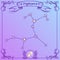 Sagittarius constellation on a purple background. Schematic representation of the signs of the zodiac