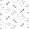 Sagittarius constellation seamless vector pattern.