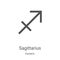 sagittarius icon vector from esoteric collection. Thin line sagittarius outline icon vector illustration. Linear symbol for use on
