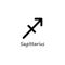 Sagittarius icon. Zodiac line black symbol. Vector isolated