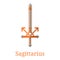 Sagittarius Sword. Zodiac Sign. Flat Cartoon Zodiacal Weapon. One of 12 Zodiac Weapons. Vector Astrological, Horoscope Sign.