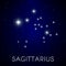 Sagittarius zodiac constellation, sparkling stars in night sky