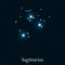 Sagittarius zodiac sign. Bright stars in the cosmos. Constellation Sagittarius. Vector