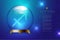 Sagittarius Zodiac sign in Magic glass ball, Fortune teller concept design illustration