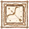 Sagittarius Zodiac Sign on Native Tribal Leather Frame