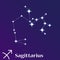 Sagittarius zodiacal constellation vector illustration, horoscope symbol, sign of the zodiac