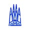 Sagrada Familia, Barcelona, Spain, cathedral fully editable vector icons