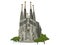 Sagrada Familia church illustration