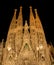 Sagrada Familia at night, Barcelona Spain