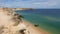 Sagres beach and the blue Atlantic Ocean in Portugal