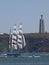 Sagres Tall Ship in Tagus river