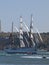 Sagres tall ship in Tagus river