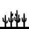 Saguaro cactus black and white simple illustration, vector