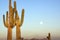 Saguaro Cactus and Full Moon