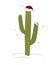 Saguaro Cactus wear santa hat for christmas. Christmas tree in tropical climate concept. Vector
