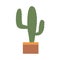 Saguaro or Carnegiea cactus in pot, flat doodle vector