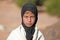 SAHARA DESERT, MOROCCO 19 OCTOBER 2013: Young nomad woman in the