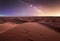 Sahara desert at night with stars