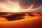 The Sahara desert stretches endlessly, its dramatic landscape captivating the senses. Vast dunes rise and fall, sculpted